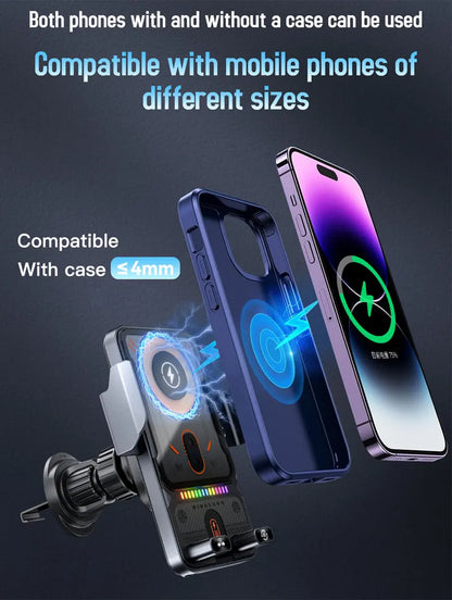 Car Phone Holder Vent Fast Wireless Charging Sensing Charger