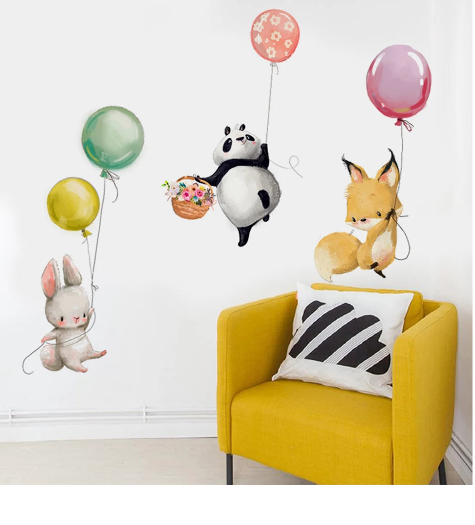 Lovely animal panda rabbit koala and balloon bedroom