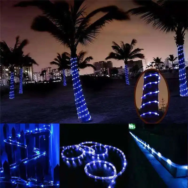 LED Solar Strip Rope Tube Fairy Light Solar Garland String