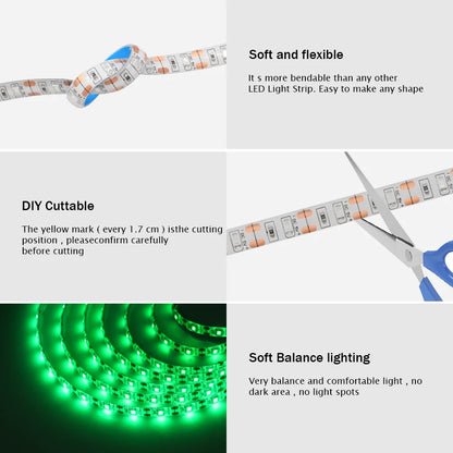 5V 2835 LED Strip Light 2835 60Leds/m Flexible Fita Led Tape