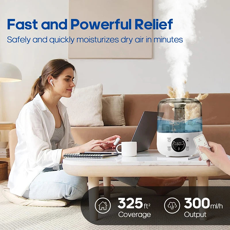KINSCOTER 3L Air Humidifier Professional Large Capacity Home Humidifier Plant Mist