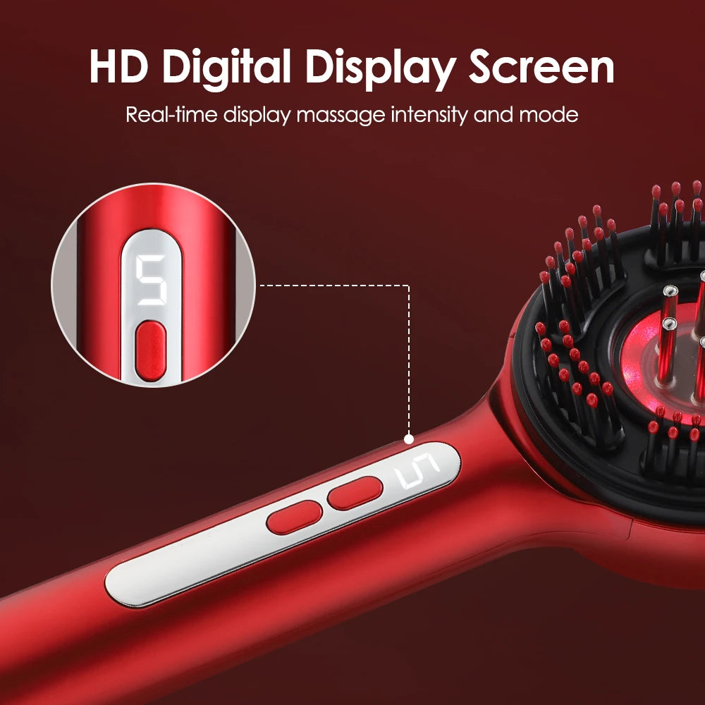 Electric Micro-current Massage Comb Red Light Hair Care