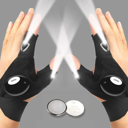 LED Half Finger Glove for Men Women Outdoor