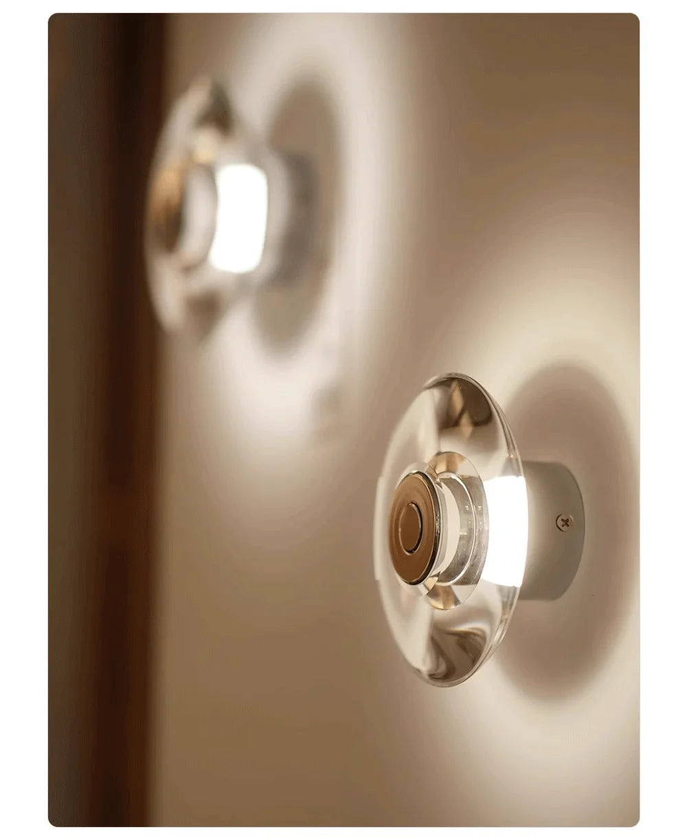 Modern Round Crystal Bedside Lamp Bedroom Living Room