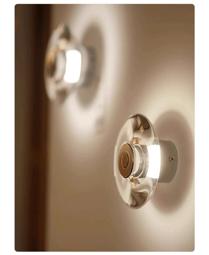 Modern Round Crystal Bedside Lamp Bedroom Living Room