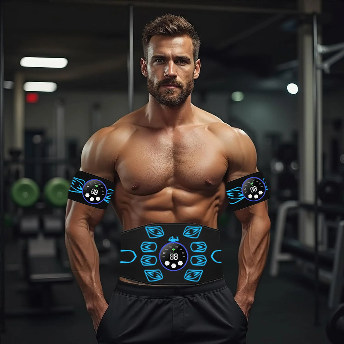 Portable EMS Muscle Stimulator Set – Electric Abdominal Belt