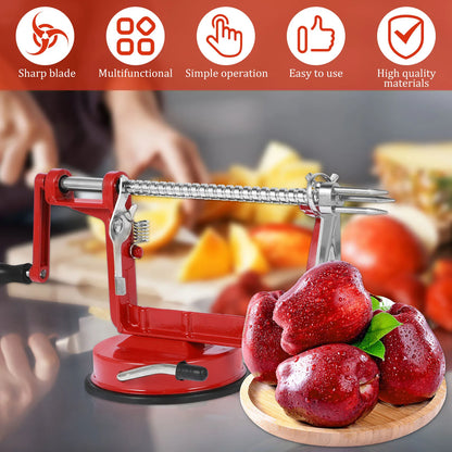 3 In 1 Fruit Peeler Machine Hand Crank Fruit Slicer Corer