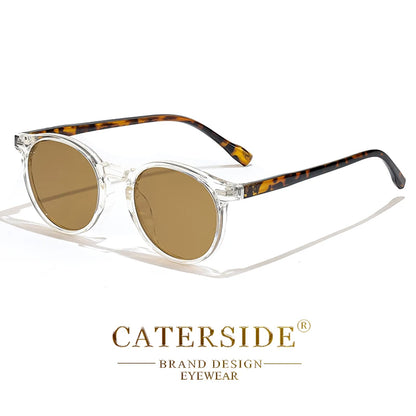 Retro Polarized Round Sunglasses Men TR90 / Acetate Vintage
