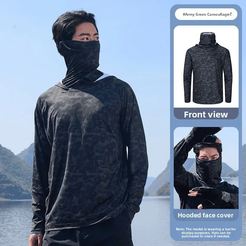 Men's Summer Outdoor Cycling Fiing Sun Protection Ice Silk