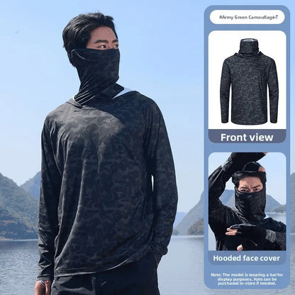 Men's Summer Outdoor Cycling Fiing Sun Protection Ice Silk