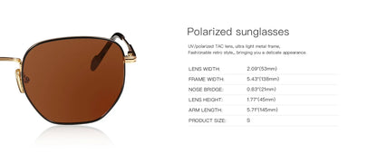 Fashion Hexagon Polarized Retro Sunglasses for Men Women-Vintage