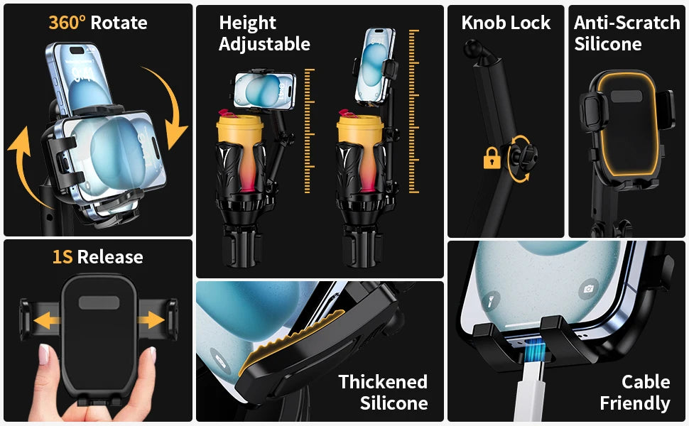 Car Phone Holders Adjustable Car Cup Holder Expander