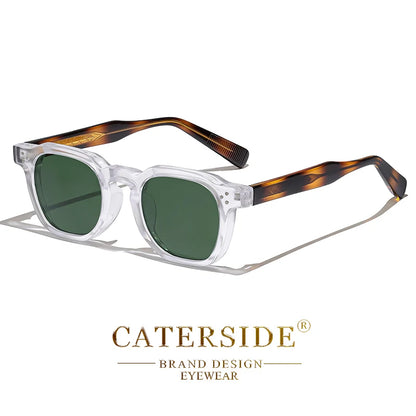 CATERSIDE Retro Punk Men Sunglasses Small Frame Square