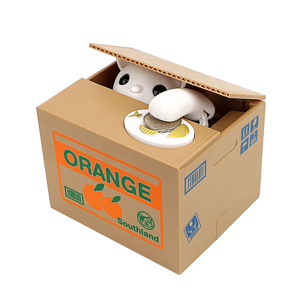 Cute Automated Panda Cat Steal Coin Bank Money Saving Box