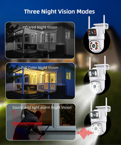 Hiseeu 4K 8MP Wifi Surveillance Camera Dual Lens