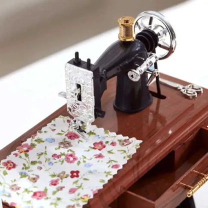 Vintage Sewing Machine Music Box Home Desktop