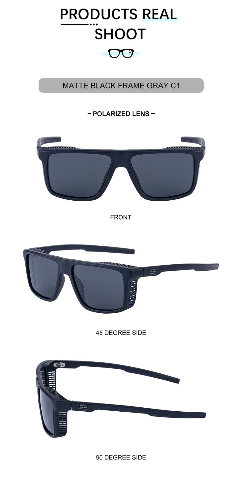 Vintage Polarized Sunglasses Men Fashion Square Eyewear