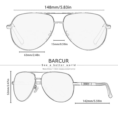 BARCUR Design Polarized Sunglasses for Men Women