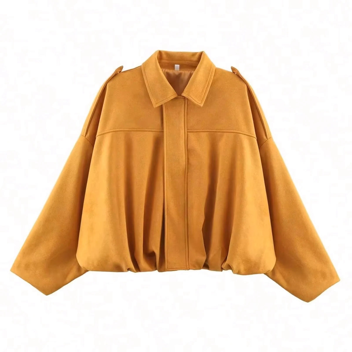 Women's Street Fashion Solid Coats Bat Sleeves Vintage Jackets