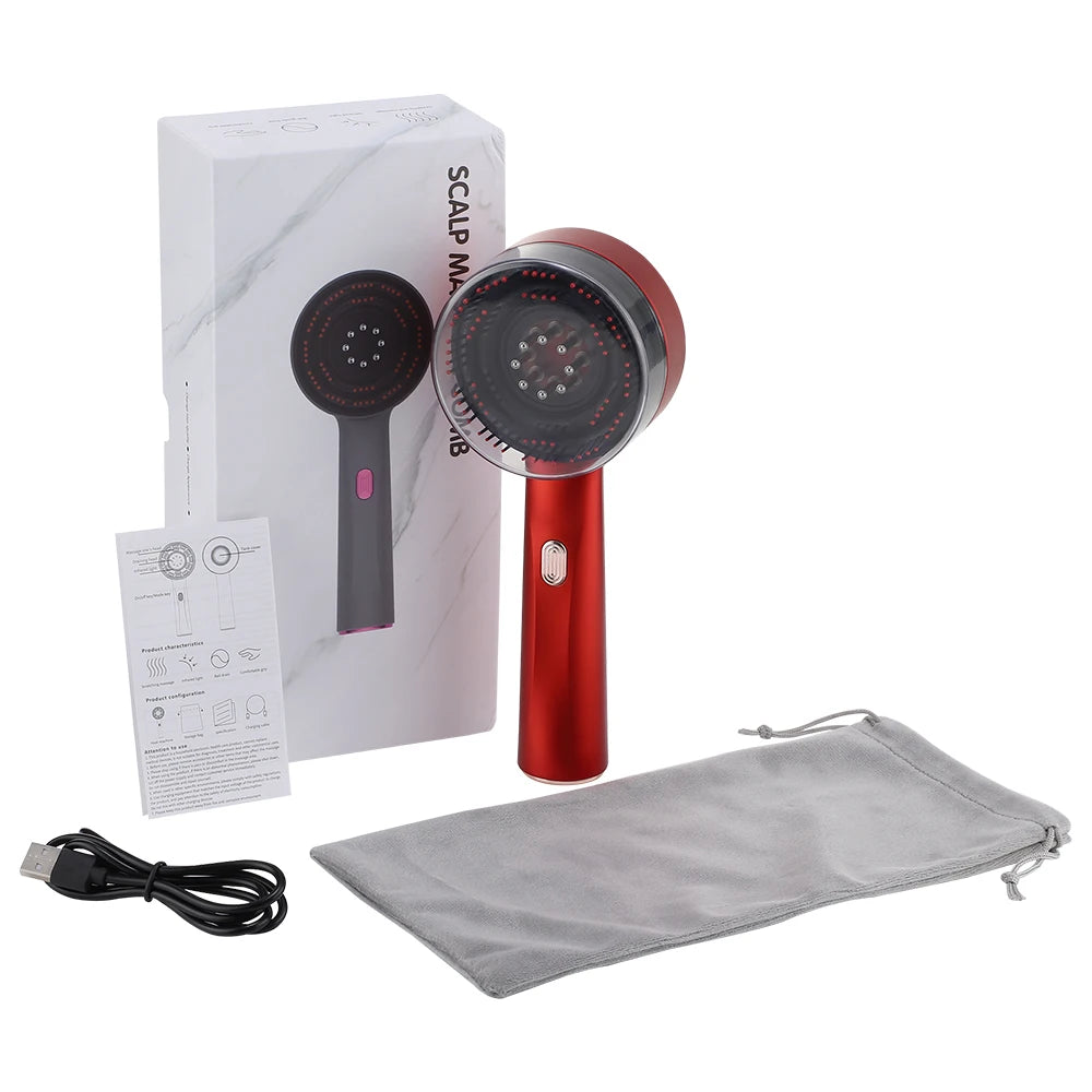 Electric Micro-current Massage Comb Red Light Hair Care