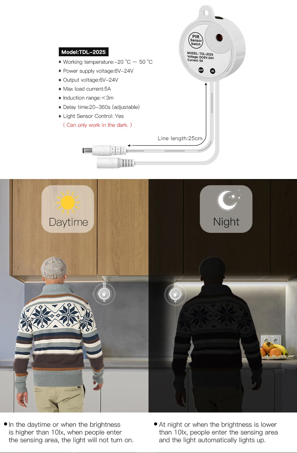 Neon Light Wireless PIR Motion Sensor LED Strip light