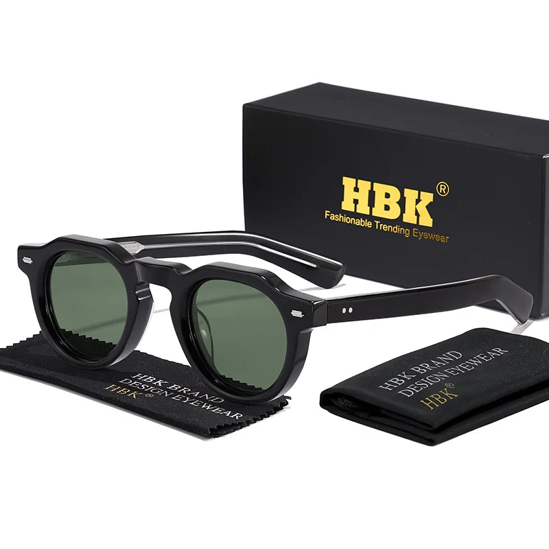 HBK Vintage Simple Round Men Sunglasses