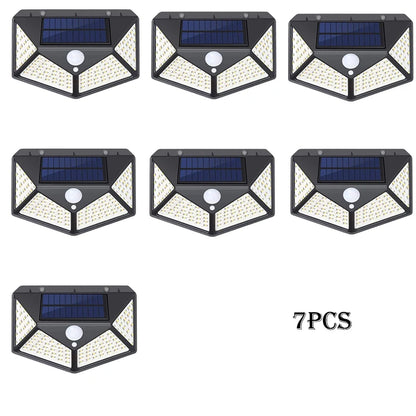 Solar Lights Outdoor 100 LED Wall Lamp Motion Sensor Lights