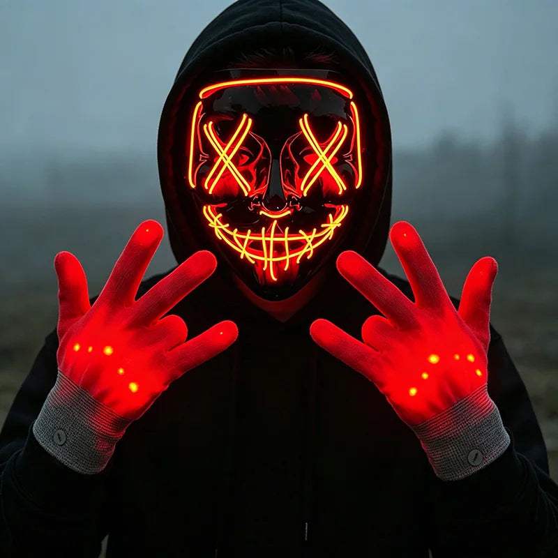 Wireless LED Neon Purge Mask & Fiber Optic Gloves