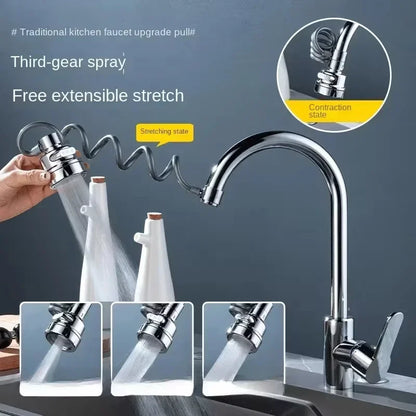 New 3 Modes Sink Faucet 360 Degree Rotation Filter Extension