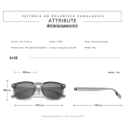 VEITHDIA Fashion Vintage Polarized Sunglasses for Men and Women