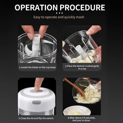 100ml/250ml Electric Mini Garlic Press Chopper Grinder