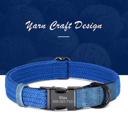 Custom Dog Collar Durable Nylon Free Engraved Pet Name