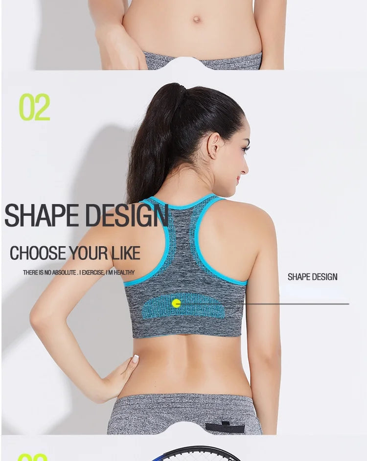 New Sports Bra Women Seamless Gym Jogging Crop Top Yoga Fitness