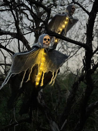 Halloween Skeleton Ghost Decoration Ghost with LED String Lights