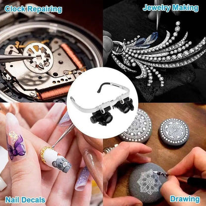 2XLED Watch Jeweler Repair Magnifier Head-Mounted