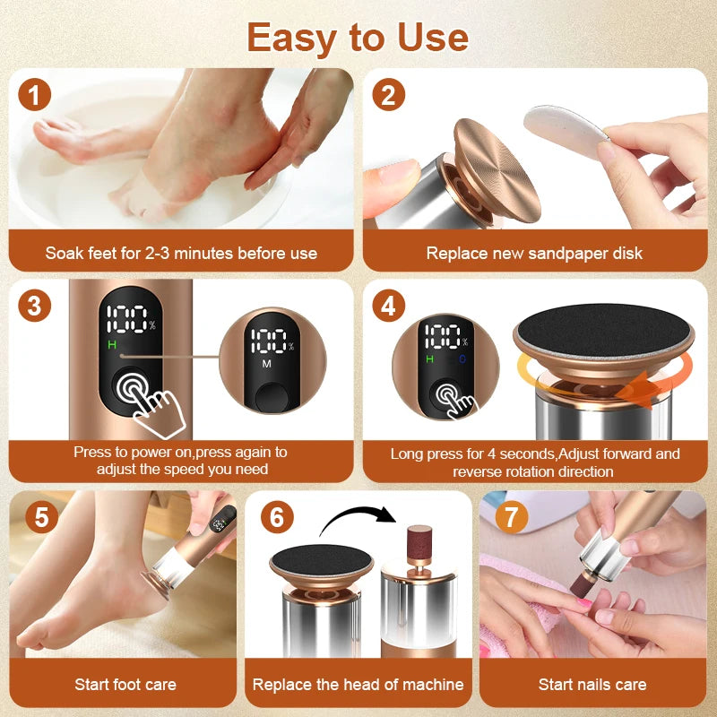 Gold 2-in-1 Electric Foot Callus Remover Foot Care
