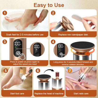 Gold 2-in-1 Electric Foot Callus Remover Foot Care
