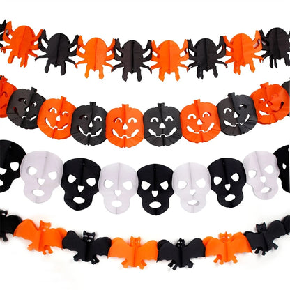 Halloween Paper Banner Spider Pumpkin