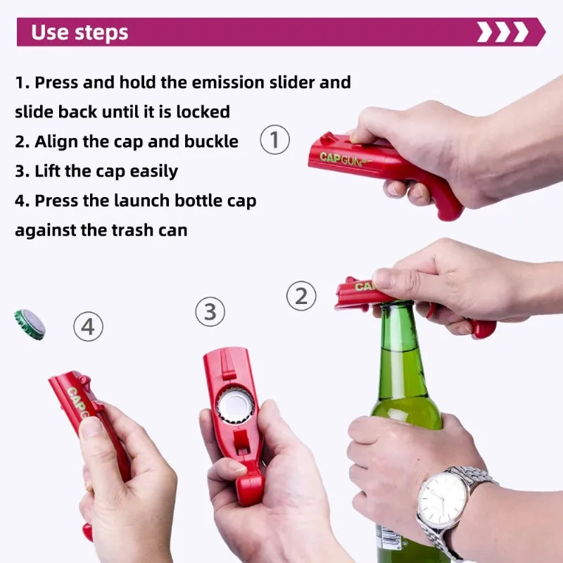 Cap Gun Beer Bottle Opener Portable Opening Gun Cap