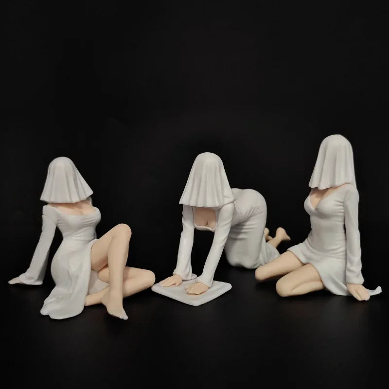 New Mysterious Ghost Lady PVC Figure Mini Anime Girl Figurine Ornament for Computer Desk