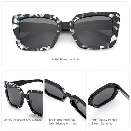 New Square Polarized Sunglasses Women Thick Frame