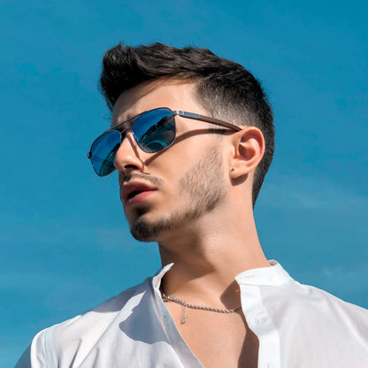 ZENOTTIC Trend Wood Polarized Sunglasses for Men