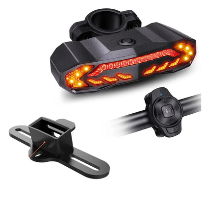 Wireless Bicycle Alarm Rear Tail Light With Turn Signal IP65