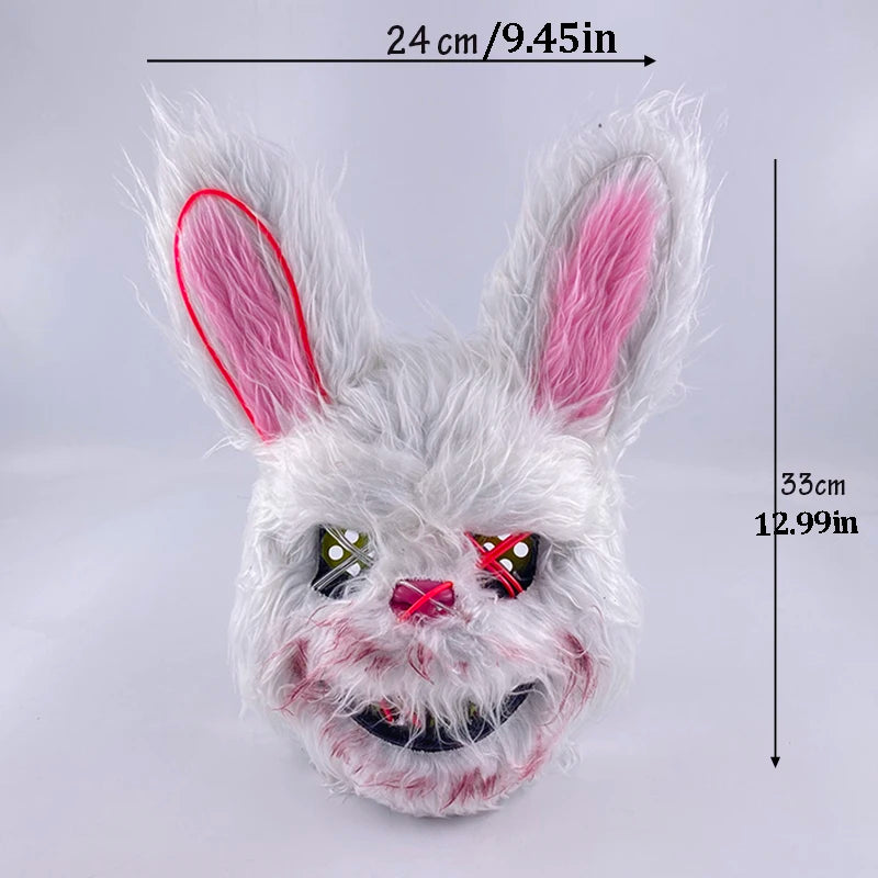 LED Bloody Rabbit Mask Glowing Killer Black Bear Mask Halloween