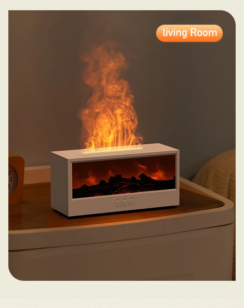 Creative Fireplace Air Humidifier Waterless Auto-Off Aroma