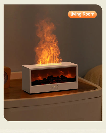 Creative Fireplace Air Humidifier Waterless Auto-Off Aroma