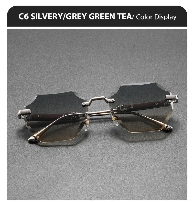 Man Woman Sunnies Fashion Unisex Rimless Sunglasses