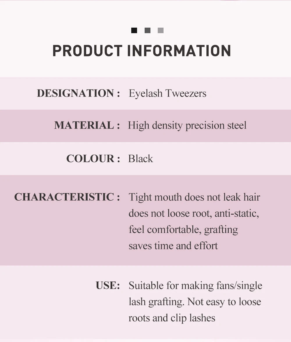 SAKURAHANA High-end Eyelash Tweezers Black Fiber Tip
