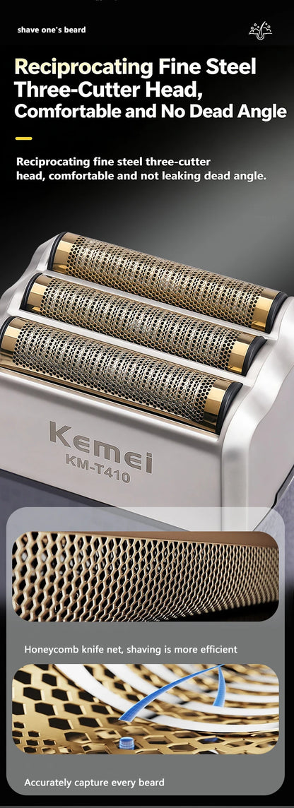Kemei Rechargeable Cordless Shaver for Men Triple Blade
