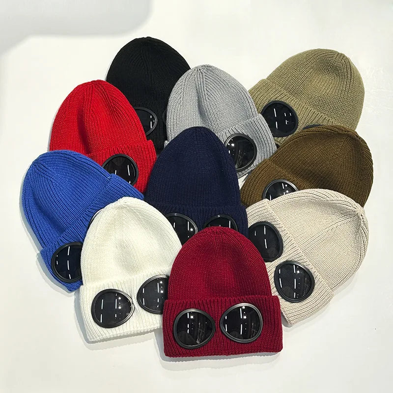 Warm Ski Mask Hats Caps Women Men Winter Windproof Glasses